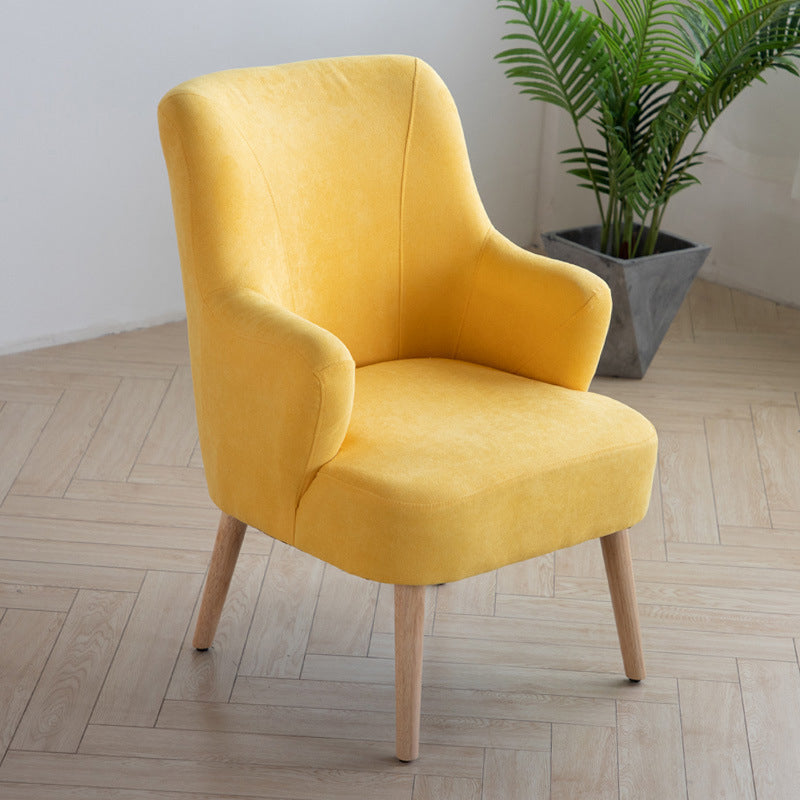 Arms Included Chair 25.1" L X29.5"W X35.8H Basic Four Legs Chair Cotton Blend Yellow Clearhalo 'Accent Chairs' 'accent_chairs' 'Chairs & Seating' 'Furniture' 'furniture_accent_chairs' 'Living Room Furniture' 5022825