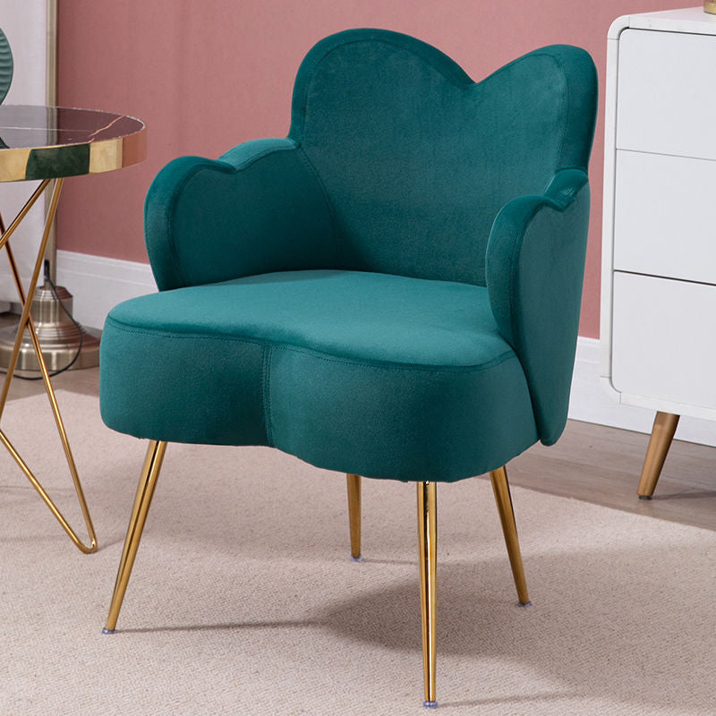 Arms Included Chair 23.6" L X23.6"W X30.7"H Basic Four Legs Chair Blackish Green Velvet Clearhalo 'Accent Chairs' 'accent_chairs' 'Chairs & Seating' 'Furniture' 'furniture_accent_chairs' 'Living Room Furniture' 5022836