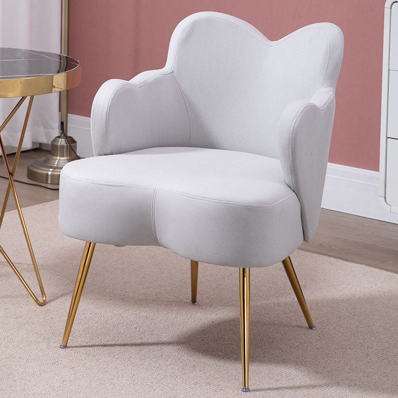 Arms Included Chair 23.6" L X23.6"W X30.7"H Basic Four Legs Chair Grey Faux Leather Clearhalo 'Accent Chairs' 'accent_chairs' 'Chairs & Seating' 'Furniture' 'furniture_accent_chairs' 'Living Room Furniture' 5022837
