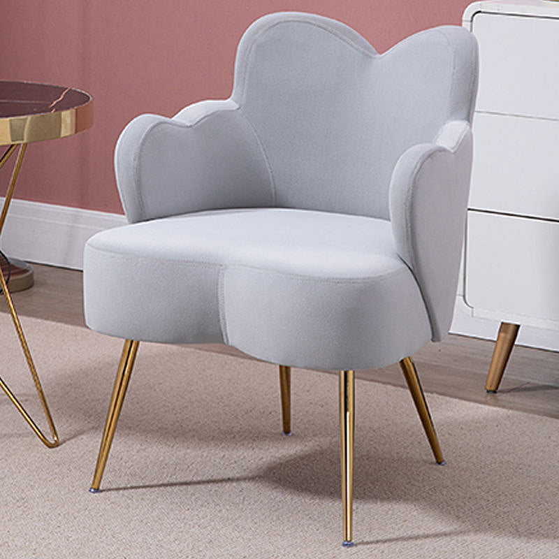 Arms Included Chair 23.6" L X23.6"W X30.7"H Basic Four Legs Chair Grey Velvet Clearhalo 'Accent Chairs' 'accent_chairs' 'Chairs & Seating' 'Furniture' 'furniture_accent_chairs' 'Living Room Furniture' 5022838