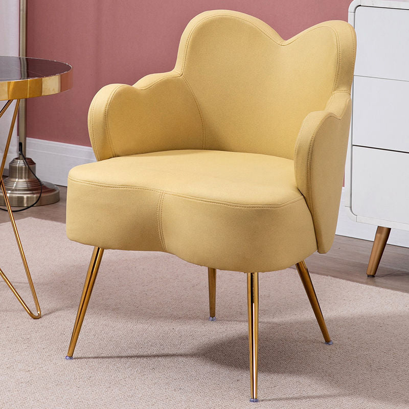 Arms Included Chair 23.6" L X23.6"W X30.7"H Basic Four Legs Chair Yellow Faux Leather Clearhalo 'Accent Chairs' 'accent_chairs' 'Chairs & Seating' 'Furniture' 'furniture_accent_chairs' 'Living Room Furniture' 5022842