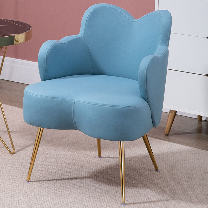 Arms Included Chair 23.6" L X23.6"W X30.7"H Basic Four Legs Chair Blue Faux Leather Clearhalo 'Accent Chairs' 'accent_chairs' 'Chairs & Seating' 'Furniture' 'furniture_accent_chairs' 'Living Room Furniture' 5022843