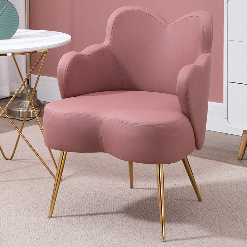 Arms Included Chair 23.6" L X23.6"W X30.7"H Basic Four Legs Chair Orange Pink Faux Leather Clearhalo 'Accent Chairs' 'accent_chairs' 'Chairs & Seating' 'Furniture' 'furniture_accent_chairs' 'Living Room Furniture' 5022847