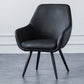 Arms Included Chair26.7" L X25.1"W X 33.4"H Basic Four Legs Chair Black PU（Polyurethane） Clearhalo 'Accent Chairs' 'accent_chairs' 'Chairs & Seating' 'furn' 'furn_accent_chairs' 'Furniture' 'furniture_accent_chairs' 'Living Room Furniture' 5022851