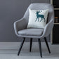 Arms Included Chair26.7" L X25.1"W X 33.4"H Basic Four Legs Chair Grey Faux Leather Clearhalo 'Accent Chairs' 'accent_chairs' 'Chairs & Seating' 'furn' 'furn_accent_chairs' 'Furniture' 'furniture_accent_chairs' 'Living Room Furniture' 5022865