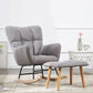 Arms Included Chair 26.7" L X29.5"W X34.6"H Chair for Living Room Light Gray Velvet Clearhalo 'Accent Chairs' 'accent_chairs' 'Chairs & Seating' 'furn' 'furn_accent_chairs' 'Furniture' 'furniture_accent_chairs' 'Living Room Furniture' 5022874