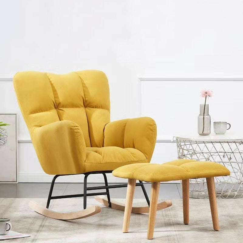 Arms Included Chair 26.7" L X29.5"W X34.6"H Chair for Living Room Yellow Velvet Clearhalo 'Accent Chairs' 'accent_chairs' 'Chairs & Seating' 'furn' 'furn_accent_chairs' 'Furniture' 'furniture_accent_chairs' 'Living Room Furniture' 5022879