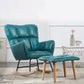 Arms Included Chair 26.7" L X29.5"W X34.6"H Chair for Living Room Green Faux Leather Clearhalo 'Accent Chairs' 'accent_chairs' 'Chairs & Seating' 'furn' 'furn_accent_chairs' 'Furniture' 'furniture_accent_chairs' 'Living Room Furniture' 5022881