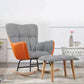 Arms Included Chair 26.7" L X29.5"W X34.6"H Chair for Living Room Orange Houndstooth Velvet Clearhalo 'Accent Chairs' 'accent_chairs' 'Chairs & Seating' 'furn' 'furn_accent_chairs' 'Furniture' 'furniture_accent_chairs' 'Living Room Furniture' 5022887