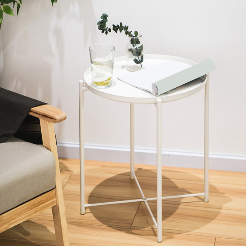 4 Legs Base Design Cocktail Table Multi-color Selection of Metal Iron Round Coffee Table White Clearhalo 'Coffee & Accent Tables' 'Coffee Tables' 'coffee_tables' 'furn' 'furn_coffee_tables' 'Furniture' 'furniture_coffee_tables' 'Living Room Furniture' 5023064