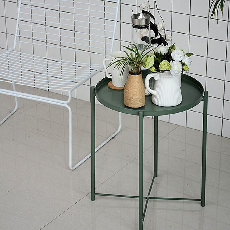 4 Legs Base Design Cocktail Table Multi-color Selection of Metal Iron Round Coffee Table Army Green Clearhalo 'Coffee & Accent Tables' 'Coffee Tables' 'coffee_tables' 'furn' 'furn_coffee_tables' 'Furniture' 'furniture_coffee_tables' 'Living Room Furniture' 5023067