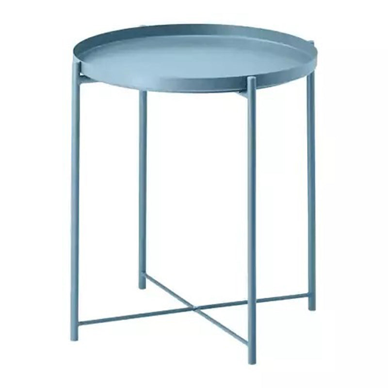4 Legs Base Design Cocktail Table Multi-color Selection of Metal Iron Round Coffee Table Airy Blue Clearhalo 'Coffee & Accent Tables' 'Coffee Tables' 'coffee_tables' 'furn' 'furn_coffee_tables' 'Furniture' 'furniture_coffee_tables' 'Living Room Furniture' 5023068