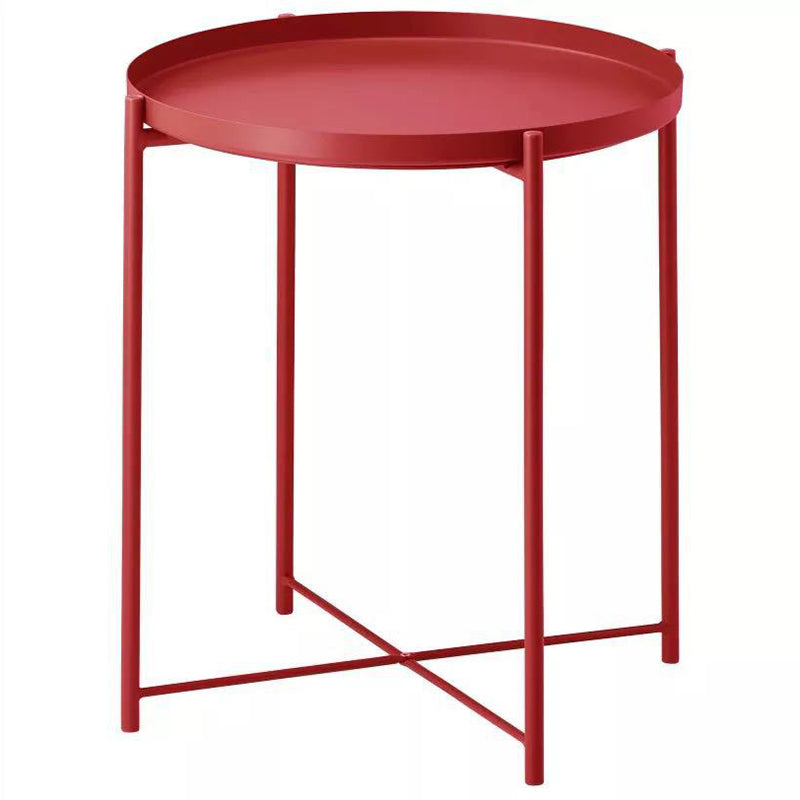 4 Legs Base Design Cocktail Table Multi-color Selection of Metal Iron Round Coffee Table Red Clearhalo 'Coffee & Accent Tables' 'Coffee Tables' 'coffee_tables' 'furn' 'furn_coffee_tables' 'Furniture' 'furniture_coffee_tables' 'Living Room Furniture' 5023073