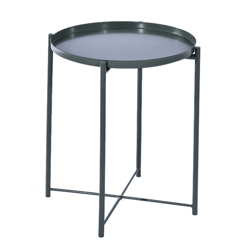 4 Legs Base Design Cocktail Table Multi-color Selection of Metal Iron Round Coffee Table Grey Clearhalo 'Coffee & Accent Tables' 'Coffee Tables' 'coffee_tables' 'furn' 'furn_coffee_tables' 'Furniture' 'furniture_coffee_tables' 'Living Room Furniture' 5023074