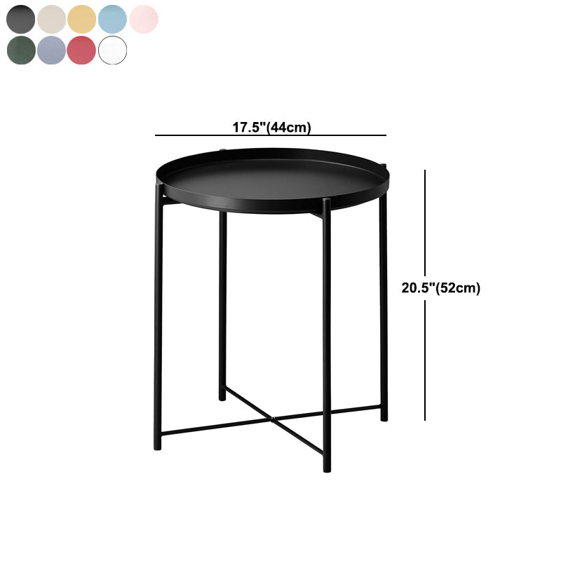 4 Legs Base Design Cocktail Table Multi-color Selection of Metal Iron Round Coffee Table Clearhalo 'Coffee & Accent Tables' 'Coffee Tables' 'coffee_tables' 'furn' 'furn_coffee_tables' 'Furniture' 'furniture_coffee_tables' 'Living Room Furniture' 5023077