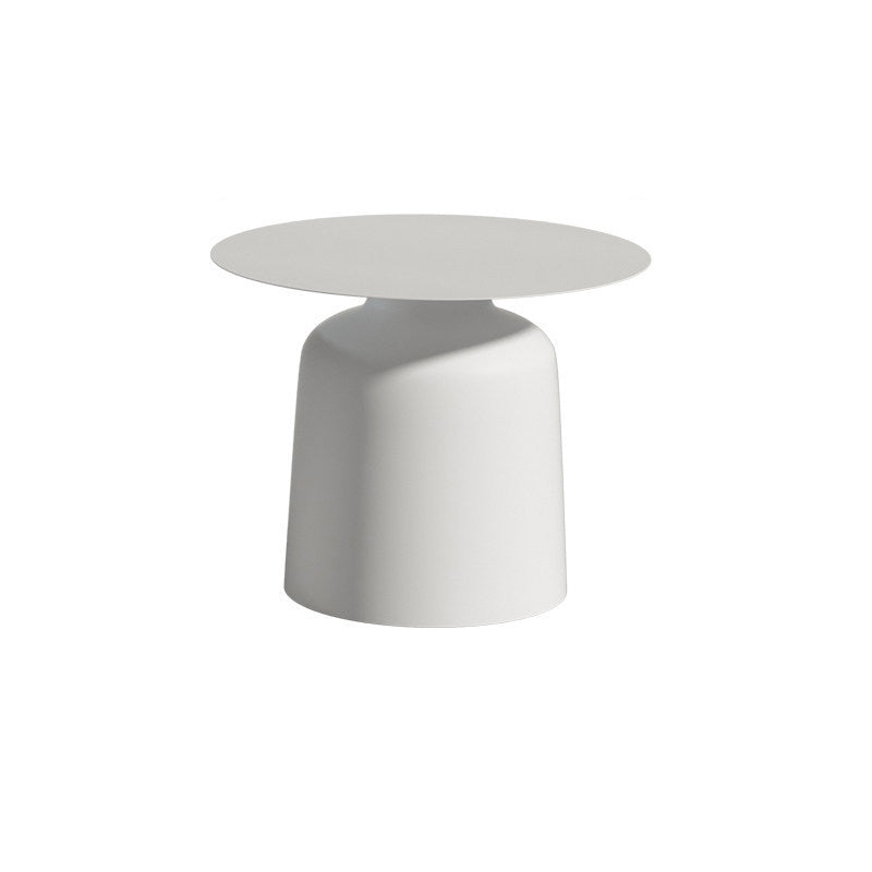 Pedestal Design Cocktail Table White/black Iron Round Coffee Table 21.65"L x 22"W x 18.5"H White Clearhalo 'Coffee & Accent Tables' 'Coffee Tables' 'coffee_tables' 'furn' 'furn_coffee_tables' 'Furniture' 'furniture_coffee_tables' 'Living Room Furniture' 5023101