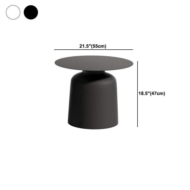 Pedestal Design Cocktail Table White/black Iron Round Coffee Table Clearhalo 'Coffee & Accent Tables' 'Coffee Tables' 'coffee_tables' 'furn' 'furn_coffee_tables' 'Furniture' 'furniture_coffee_tables' 'Living Room Furniture' 5023107