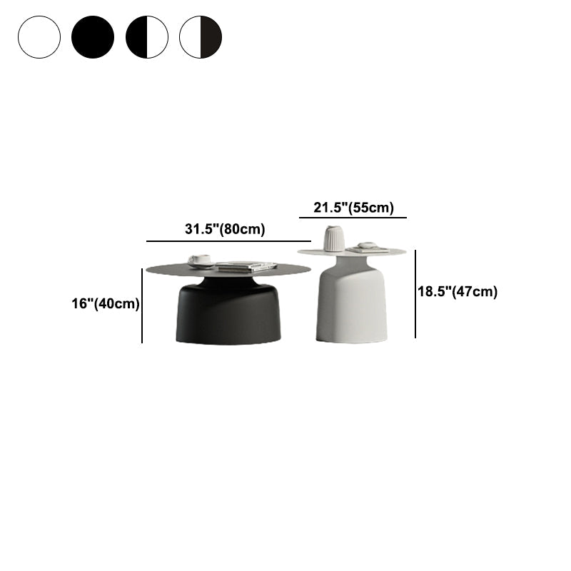 Pedestal Design Cocktail Table White/black Iron Round Coffee Table Clearhalo 'Coffee & Accent Tables' 'Coffee Tables' 'coffee_tables' 'furn' 'furn_coffee_tables' 'Furniture' 'furniture_coffee_tables' 'Living Room Furniture' 5023108