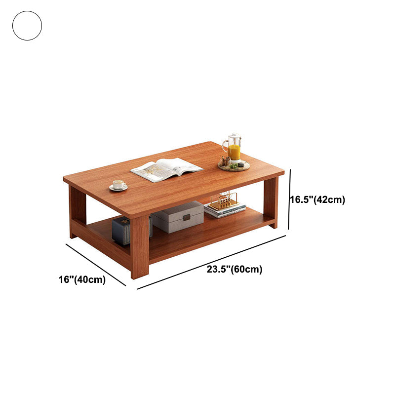 4 Legs Rectangular Coffee Table Made of Solid Wood in Wood/white/brown/gray Cocktail Table Clearhalo 'Coffee & Accent Tables' 'Coffee Tables' 'coffee_tables' 'Furniture' 'furniture_coffee_tables' 'Living Room Furniture' 5023144