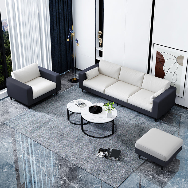 29.53"H Linen Square Arm Modern Sofa with Loose Back for Living Room, Apartment Clearhalo 'furn' 'furn_sofas' 'Furniture' 'furniture_sofas' 'Living Room Furniture' 'Sofa' 'sofas' 5023159