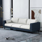 29.53"H Linen Square Arm Modern Sofa with Loose Back for Living Room, Apartment Dark Gray-White Linen Blend Clearhalo 'furn' 'furn_sofas' 'Furniture' 'furniture_sofas' 'Living Room Furniture' 'Sofa' 'sofas' 5023163