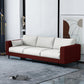 29.53"H Linen Square Arm Modern Sofa with Loose Back for Living Room, Apartment Burgundy-White Linen Blend Clearhalo 'furn' 'furn_sofas' 'Furniture' 'furniture_sofas' 'Living Room Furniture' 'Sofa' 'sofas' 5023166