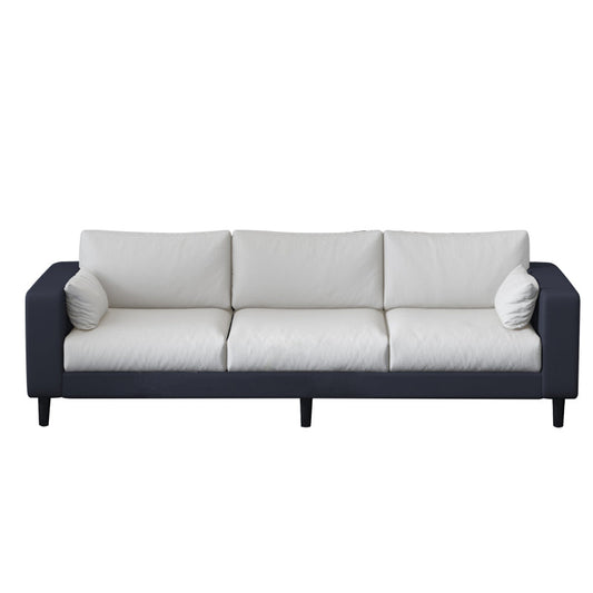 29.53"H Linen Square Arm Modern Sofa with Loose Back for Living Room, Apartment Clearhalo 'furn' 'furn_sofas' 'Furniture' 'furniture_sofas' 'Living Room Furniture' 'Sofa' 'sofas' 5023168