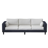 29.53"H Linen Square Arm Modern Sofa with Loose Back for Living Room, Apartment Clearhalo 'furn' 'furn_sofas' 'Furniture' 'furniture_sofas' 'Living Room Furniture' 'Sofa' 'sofas' 5023168