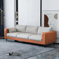 29.53"H Linen Square Arm Modern Sofa with Loose Back for Living Room, Apartment Orange White Faux Leather Clearhalo 'furn' 'furn_sofas' 'Furniture' 'furniture_sofas' 'Living Room Furniture' 'Sofa' 'sofas' 5023174