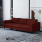 29.53"H Linen Square Arm Modern Sofa with Loose Back for Living Room, Apartment Burgundy Linen Blend Clearhalo 'furn' 'furn_sofas' 'Furniture' 'furniture_sofas' 'Living Room Furniture' 'Sofa' 'sofas' 5023177