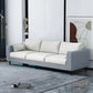 29.53"H Linen Square Arm Modern Sofa with Loose Back for Living Room, Apartment Light Gray-White Linen Blend Clearhalo 'furn' 'furn_sofas' 'Furniture' 'furniture_sofas' 'Living Room Furniture' 'Sofa' 'sofas' 5023180