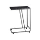 Marble and Metal 23 - Inch Side Table Wheeled Sofa Side Accent Table Black Storage Not Included Clearhalo 'Coffee & Accent Tables' 'End & Side Tables' 'end_side_table' 'end_side_tables' 'furn' 'furn_end_side_tables' 'Furniture' 'furniture_end_side_table' 'Living Room Furniture' 5023186