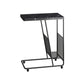 Marble and Metal 23 - Inch Side Table Wheeled Sofa Side Accent Table Black Storage Included Clearhalo 'Coffee & Accent Tables' 'End & Side Tables' 'end_side_table' 'end_side_tables' 'furn' 'furn_end_side_tables' 'Furniture' 'furniture_end_side_table' 'Living Room Furniture' 5023194