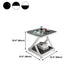 Tempered Glass Side Table Square Black and White Accent Side Table Clearhalo 'Coffee & Accent Tables' 'End & Side Tables' 'end_side_table' 'Furniture' 'furniture_end_side_table' 'Living Room Furniture' 5023217