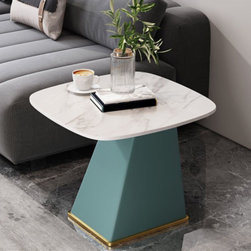 23.6" Floor Solid Wood Side Table Modern Multi - Color Marble Side Accent Table Green Gold White Clearhalo 'Coffee & Accent Tables' 'End & Side Tables' 'end_side_table' 'end_side_tables' 'furn' 'furn_end_side_tables' 'Furniture' 'furniture_end_side_table' 'Living Room Furniture' 5023240
