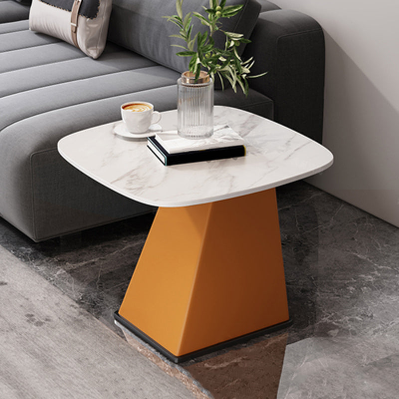 23.6" Floor Solid Wood Side Table Modern Multi - Color Marble Side Accent Table Orange Black White Clearhalo 'Coffee & Accent Tables' 'End & Side Tables' 'end_side_table' 'end_side_tables' 'furn' 'furn_end_side_tables' 'Furniture' 'furniture_end_side_table' 'Living Room Furniture' 5023258