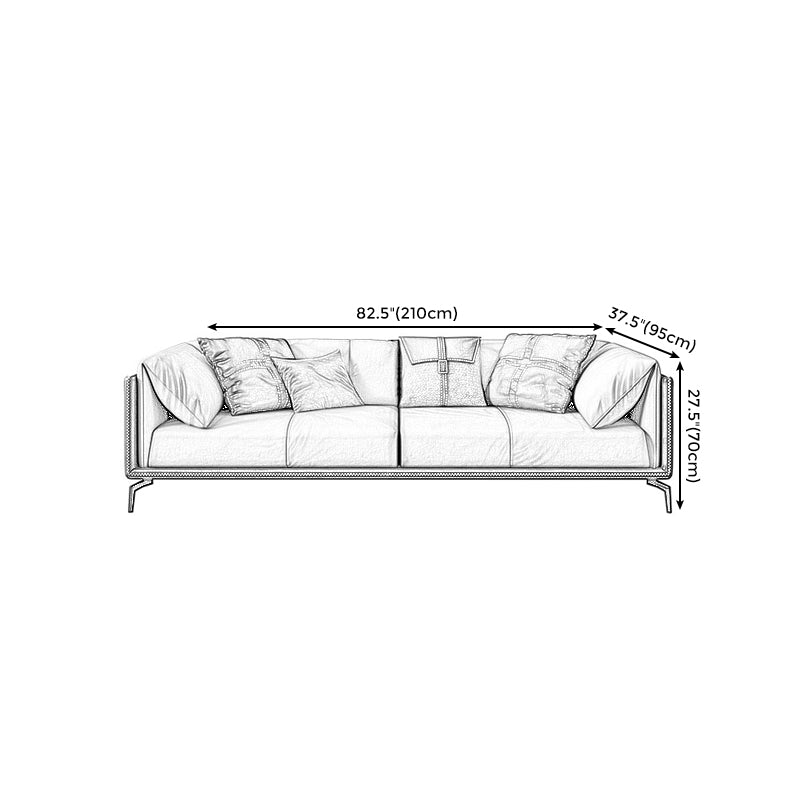 2125598427.56" H Pillow Top Arm Modern Sofa with Cushions Light-grey Standard Sofa Clearhalo 'furn' 'furn_sofas' 'Furniture' 'furniture_sofas' 'Living Room Furniture' 'Sofa' 'sofas' 5027769