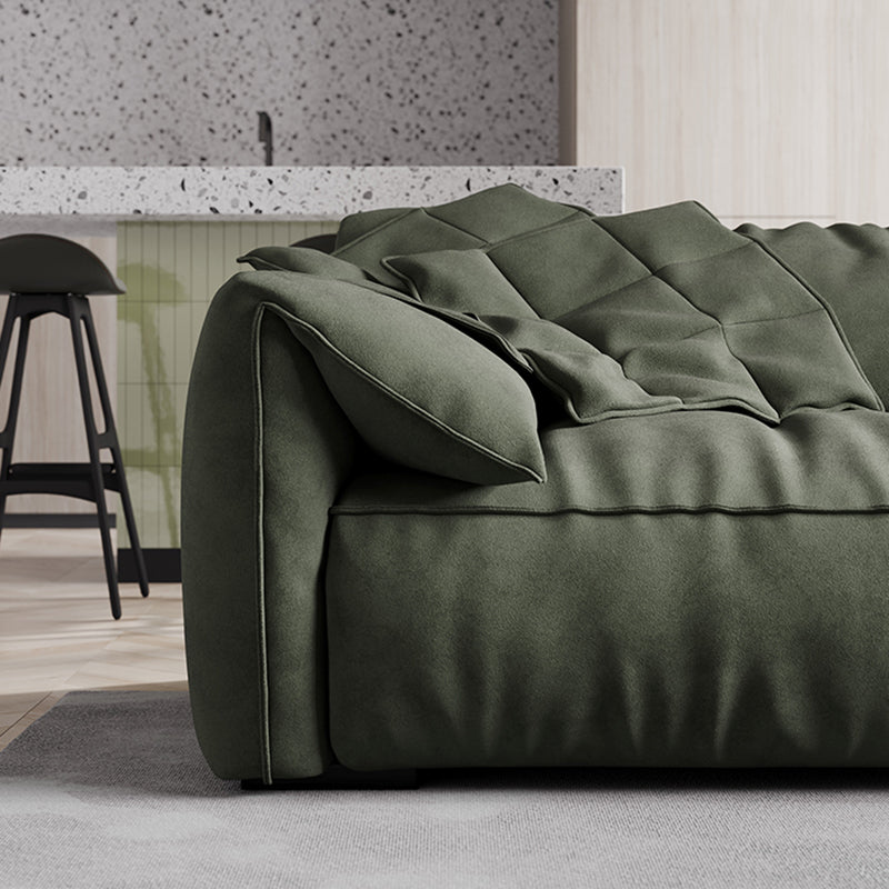 Forest Green Modern Sofa 39"W with Tight Back Wide Square Arm Clearhalo 'furn' 'furn_sofas' 'Furniture' 'furniture_sofas' 'Living Room Furniture' 'Sofa' 'sofas' 5027797