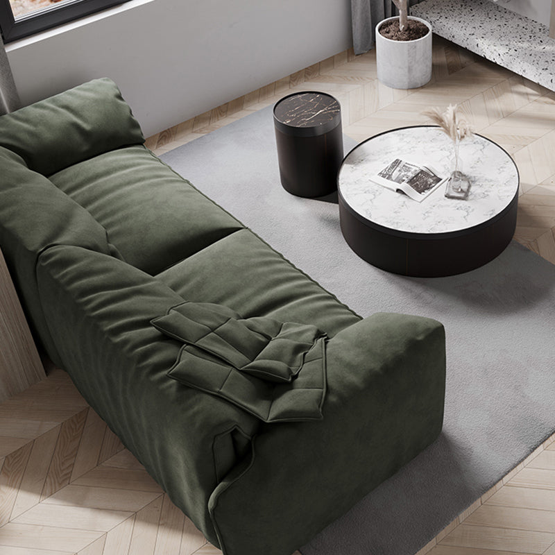 Forest Green Modern Sofa 39"W with Tight Back Wide Square Arm Clearhalo 'furn' 'furn_sofas' 'Furniture' 'furniture_sofas' 'Living Room Furniture' 'Sofa' 'sofas' 5027799