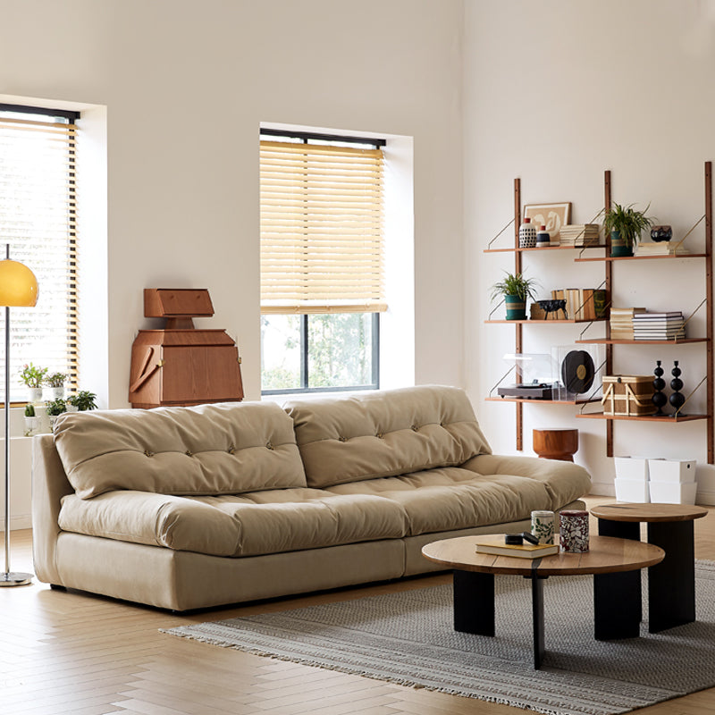 Faux Leather Tufted Back Sofa 40.1 "W Sofa with Pillow Top Arm Clearhalo 'furn' 'furn_sofas' 'Furniture' 'furniture_sofas' 'Living Room Furniture' 'Sofa' 'sofas' 5027807