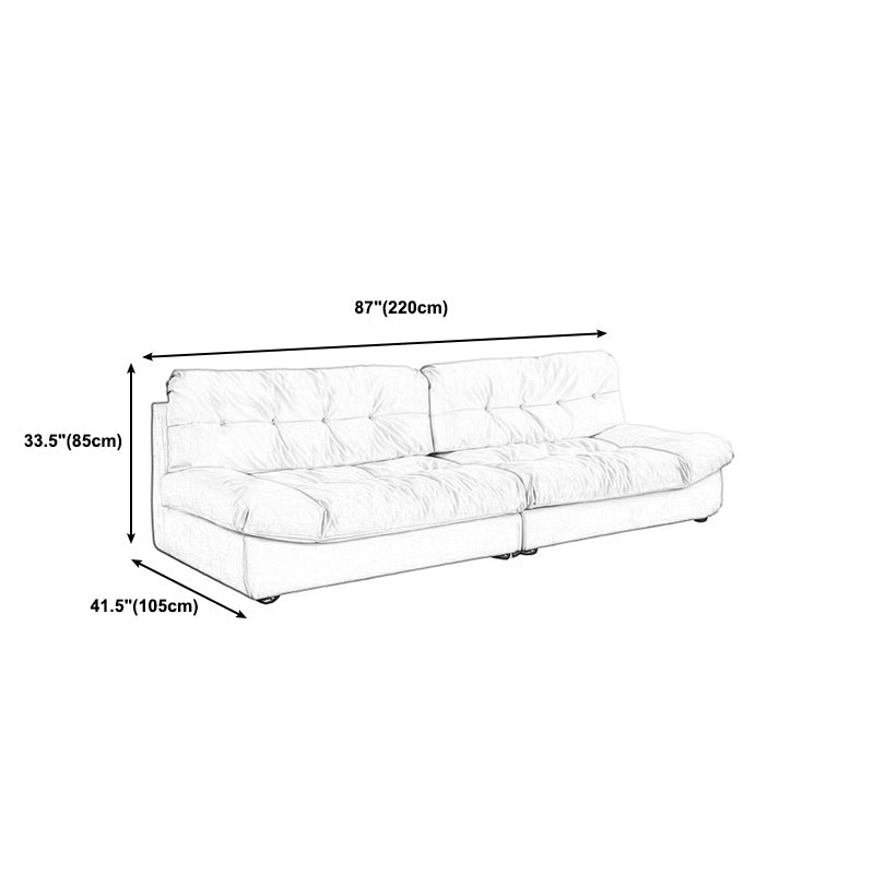 Faux Leather Tufted Back Sofa 40.1 "W Sofa with Pillow Top Arm Clearhalo 'furn' 'furn_sofas' 'Furniture' 'furniture_sofas' 'Living Room Furniture' 'Sofa' 'sofas' 5027818