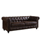 28.3" Mid Century Modern Faux Leather Rolled Arm Chesterfield Back Sofa with Nailhead Clearhalo 'furn' 'furn_sofas' 'Furniture' 'furniture_sofas' 'Living Room Furniture' 'Sofa' 'sofas' 5027830