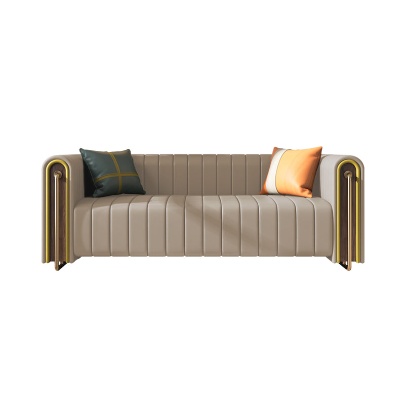 28" High Mid Century Modern Tuxedo Arm Sofa for Living Room, Apartment 70.9"L x 31.5"W x 29.5"H Off-White Clearhalo 'furn' 'furn_sofas' 'Furniture' 'furniture_sofas' 'Living Room Furniture' 'Sofa' 'sofas' 5027845