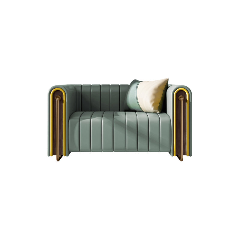 28" High Mid Century Modern Tuxedo Arm Sofa for Living Room, Apartment 47.2"L x 31.5"W x 29.5"H Army Green Genuine Leather Clearhalo 'furn' 'furn_sofas' 'Furniture' 'furniture_sofas' 'Living Room Furniture' 'Sofa' 'sofas' 5027847