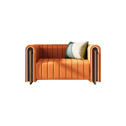 28" High Mid Century Modern Tuxedo Arm Sofa for Living Room, Apartment 47.2"L x 31.5"W x 29.5"H Orange Clearhalo 'furn' 'furn_sofas' 'Furniture' 'furniture_sofas' 'Living Room Furniture' 'Sofa' 'sofas' 5027853