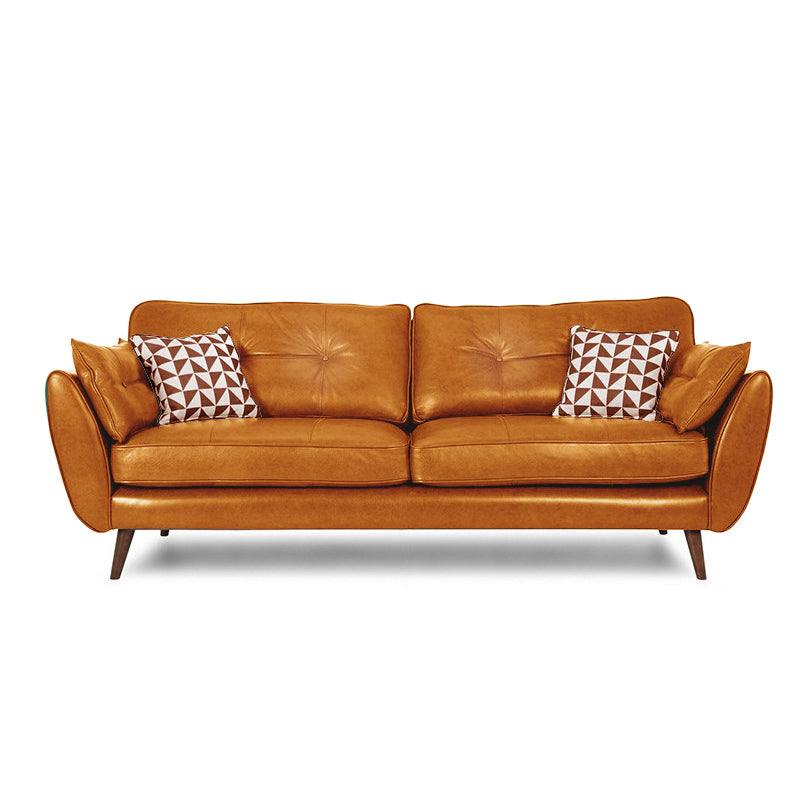 Modern Tufted Split-Back Sofa 35.43"High Pillow Top Arm Sofa 75"L x 33.5"W x 35.5"H Camel Clearhalo 'furn' 'furn_sofas' 'Furniture' 'furniture_sofas' 'Living Room Furniture' 'Sofa' 'sofas' 5027867