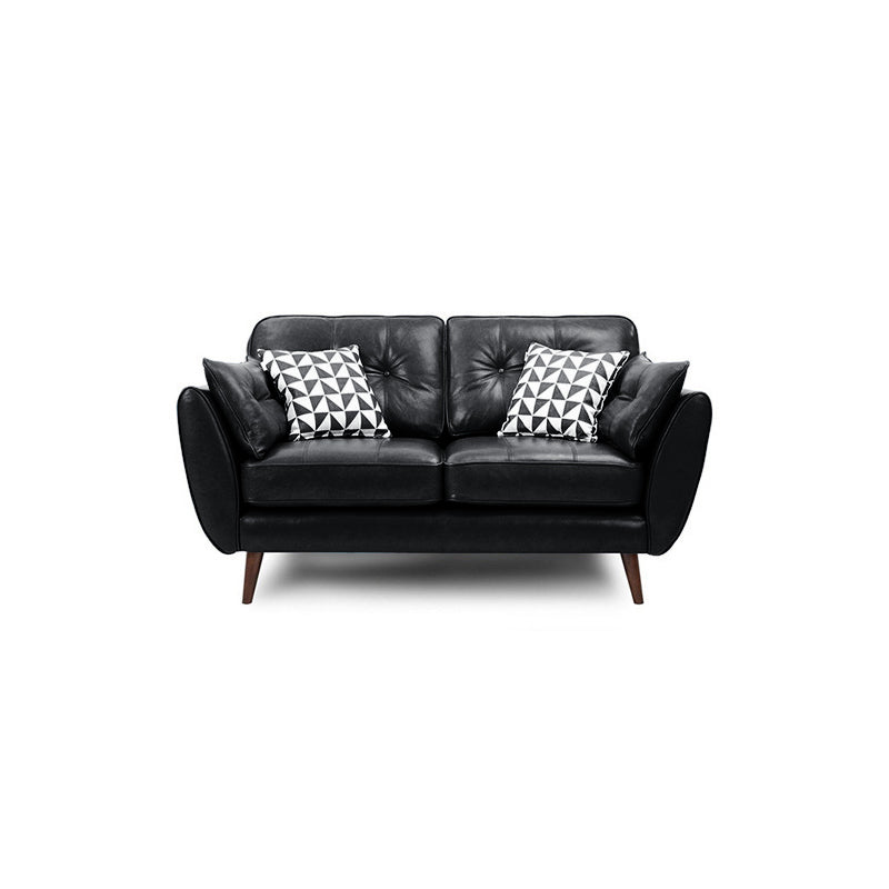 Modern Tufted Split-Back Sofa 35.43"High Pillow Top Arm Sofa 59"L x 33.5"W x 35.5"H Black Clearhalo 'furn' 'furn_sofas' 'Furniture' 'furniture_sofas' 'Living Room Furniture' 'Sofa' 'sofas' 5027874