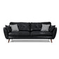 Modern Tufted Split-Back Sofa 35.43"High Pillow Top Arm Sofa 75"L x 33.5"W x 35.5"H Black Clearhalo 'furn' 'furn_sofas' 'Furniture' 'furniture_sofas' 'Living Room Furniture' 'Sofa' 'sofas' 5027876