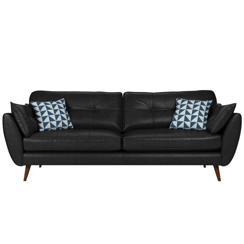 Modern Tufted Split-Back Sofa 35.43"High Pillow Top Arm Sofa 89"L x 33"W x 35.5"H Black Clearhalo 'furn' 'furn_sofas' 'Furniture' 'furniture_sofas' 'Living Room Furniture' 'Sofa' 'sofas' 5027877
