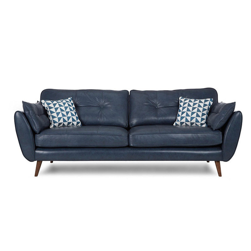 Modern Tufted Split-Back Sofa 35.43"High Pillow Top Arm Sofa 75"L x 33.5"W x 35.5"H Dark Blue Clearhalo 'furn' 'furn_sofas' 'Furniture' 'furniture_sofas' 'Living Room Furniture' 'Sofa' 'sofas' 5027880